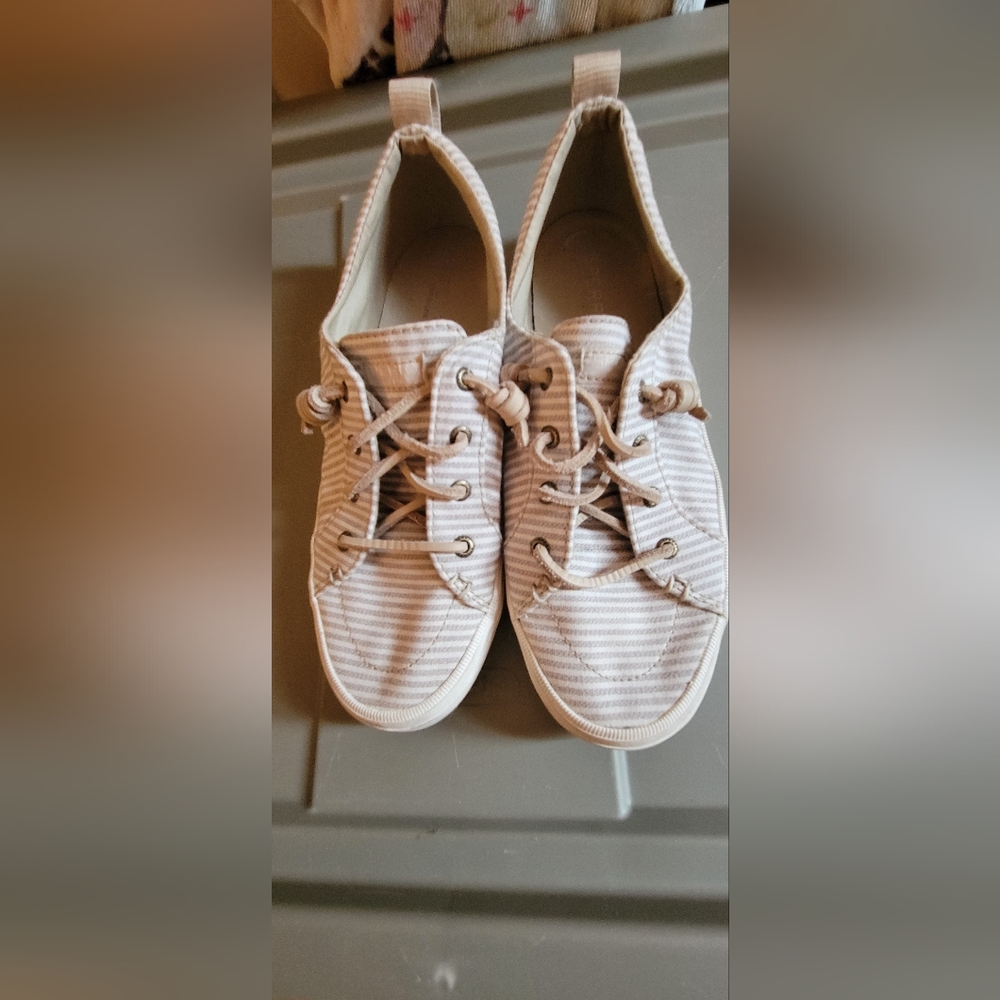 White/Tan Sperry Casual Sneakers
